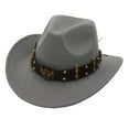 thumbnail image 1 of Mens Cowboy Hat Grey Cowboy Hat Women Classic Hat Mens Western Hats One Size, 1 of 4