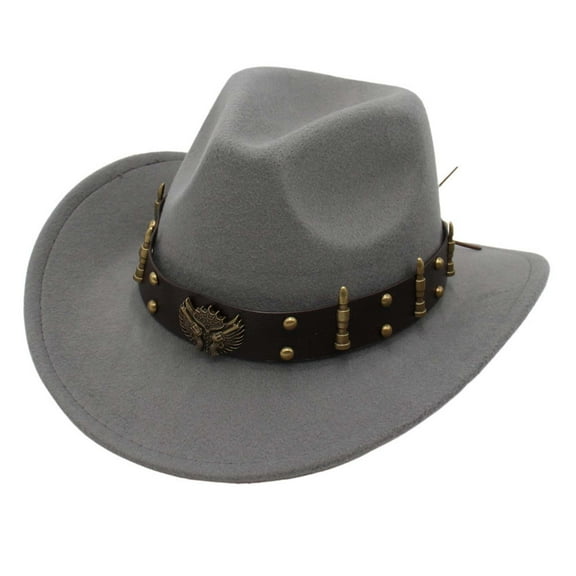 Mens Cowboy Hat Grey Cowboy Hat Women Classic Hat Mens Western Hats One Size