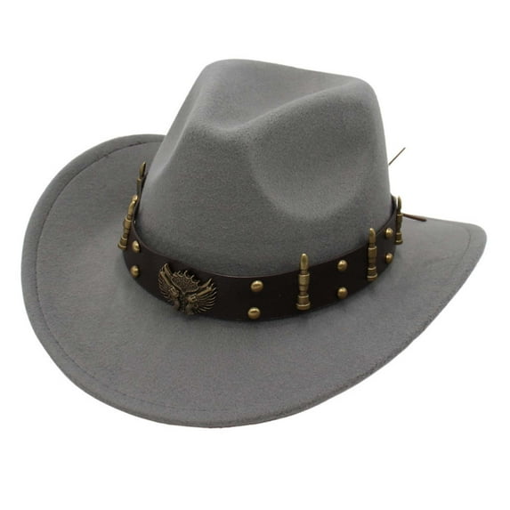 Mens Cowboy Hat Grey Cowboy Hat Women Classic Hat Mens Western Hats One Size