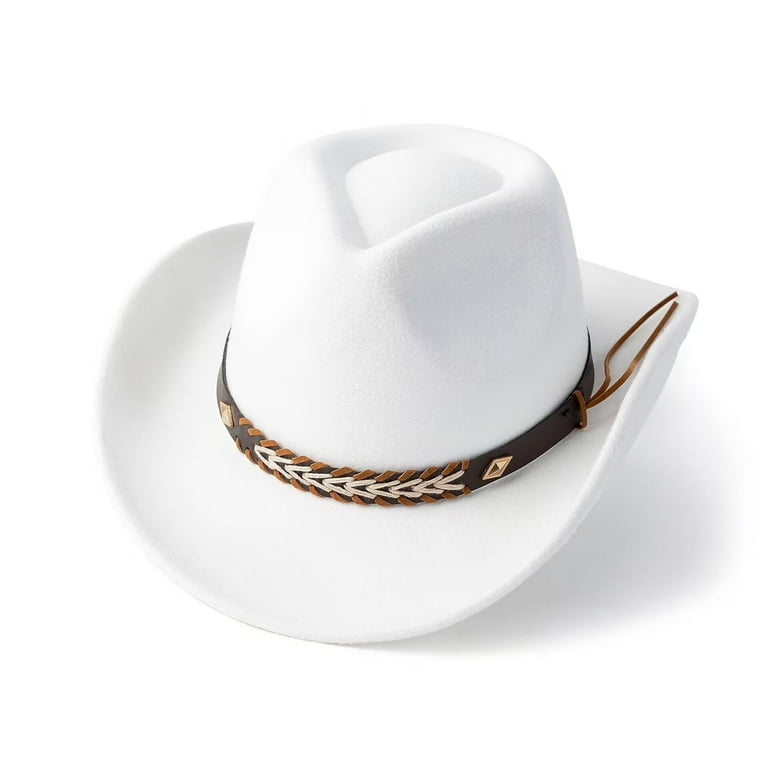 Cowboy Hats for Men Western White Wide Brim Classic Cowgirl Hats