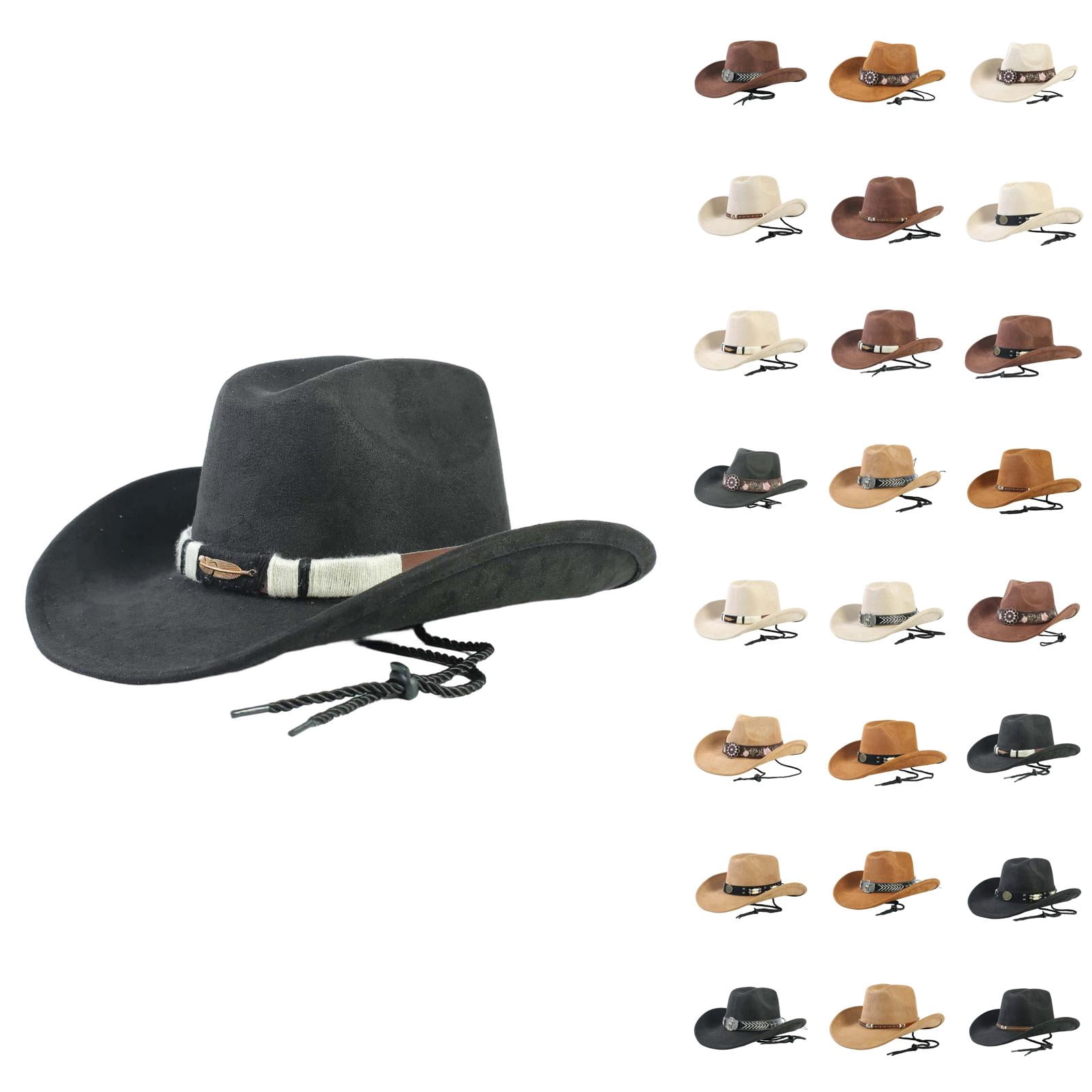 Cowboy Hats for Men Women Classic Western Cowgirl Hat Fedora Hat with ...