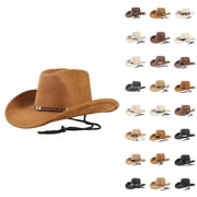 Cowboy Hats for Men Women Classic Western Cowgirl Hat Fedora Hat with Decorative Band