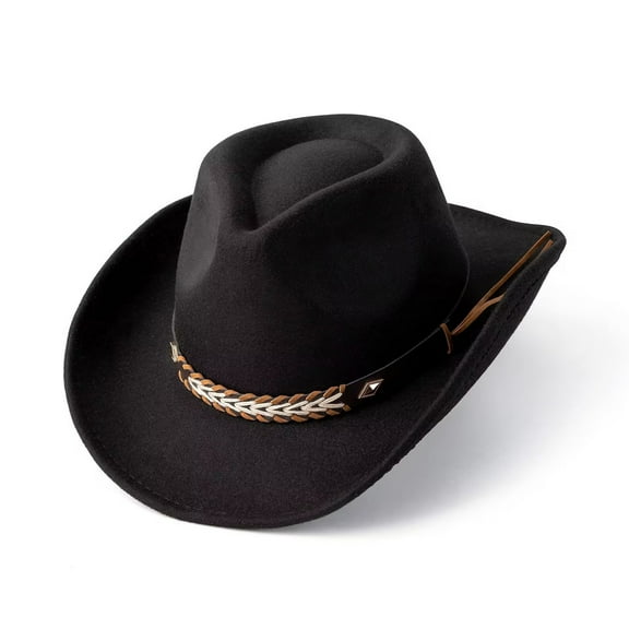 Cowboy Hats for Women Black Cowgirl Hat Rhinestone Wide Brim Cow Girl Hat Men's Women's Fashion Hats, One Size