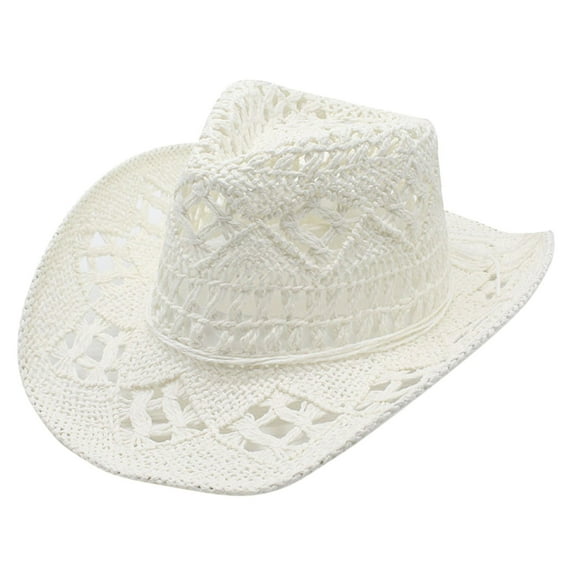Cowboy Hats for Women Classic Outdoor Fedora Hats White Hats Summer Cowboy Hats for Men One Size