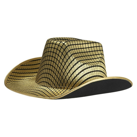 Cowboy Hats for Women Gold Hat Leather Cowboy Hat Womens Hats Fashion One Size