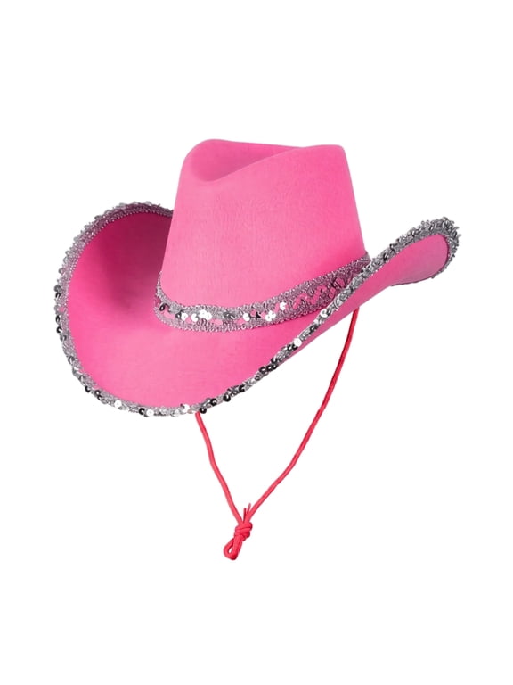 Cowboy Hats for Women Large Sequin Cowgirđ„ Rodeo Fedora Western Retro Classic with Dazzling,One Size