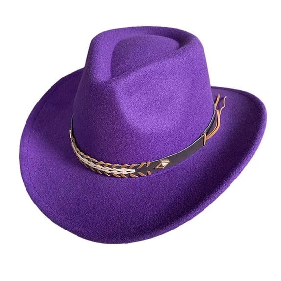 Cowboy Hats for Women Purple Cowgirl Hat Halloween Party Wear Men's Women's Fashion Hats, One Size