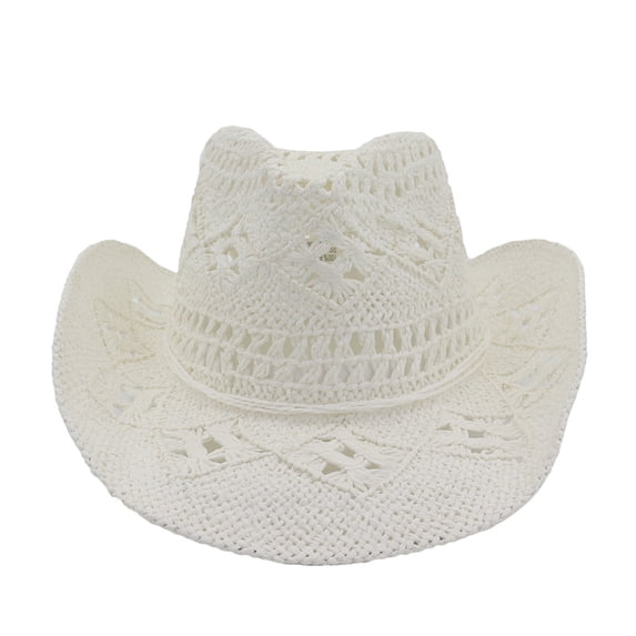 Cowboy Hats for Women Western Womens Western Wear Wide Brim Straw Hat Collection Stylish Men's Hats & Caps White
