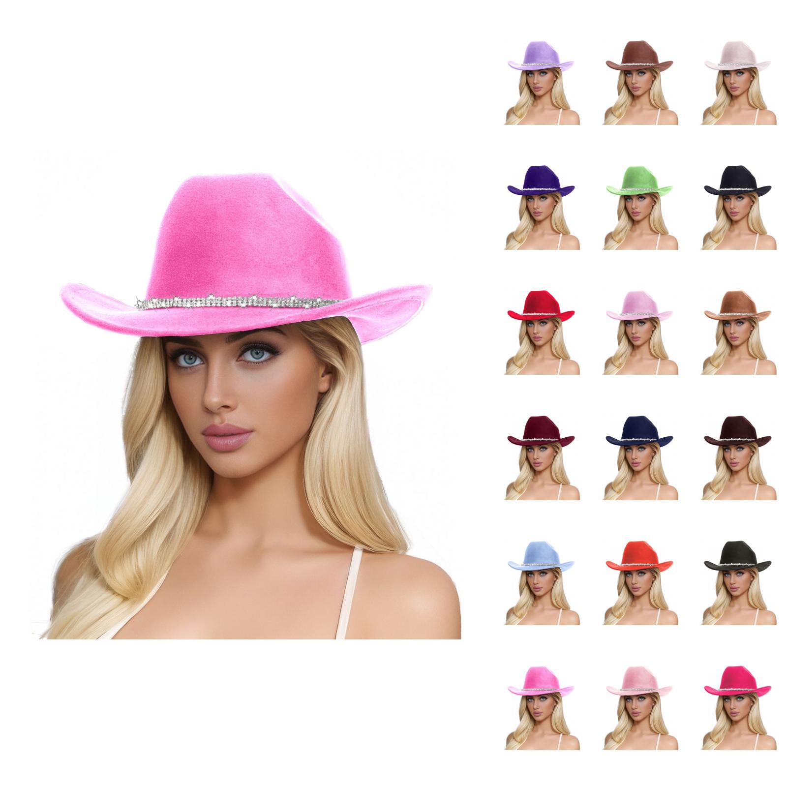 7694 Cowboy Hat Wide Brim Travel Cap Western Cowgirl Hat Outdoor Sun Protect Women main image 2