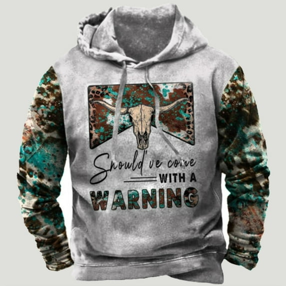 Cowboy Hoodies for Men Western Style,Mens Hoodies Pullover Lightweight Western Aztec Ethnic Hooded Sweatshrits Casual Slim Ethnic Print Graphic Hoodie