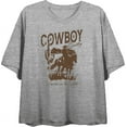 thumbnail image 1 of Cowboy Horse And Rider Women's Heather Gray Crew Neck Short Sleeve Top-Small, 1 of 6