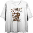 thumbnail image 1 of Cowboy Horse And Rider Women's White Crew Neck Short Sleeve Top-XS, 1 of 3