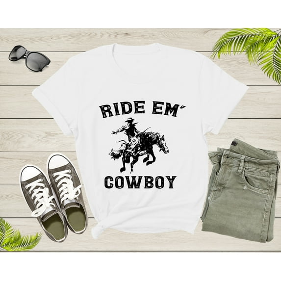 Cowboy Horse Rider Shirt Animal Gifts For Men Women Girls Kids Boy Tshirt Cowgirl Western Rodeo Shirt Vintage Wild West Texas Cowboy Tshirt