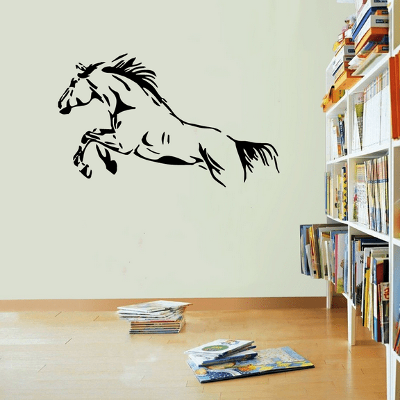 Cowboy Horse Silhouette Howdy Cowboy Horse Horseback Riding Vinyl Wall Art Sticker Wall Decal For Home Kids Room Study Room Boys Room Wall Décoration Design Wall Décor Decal Size (18x20 inch)
