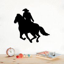 Cowboy Horseback Riding Silhouette Real Cowboy Thing Cowboy Activities Cowboy Attire Vinyl Wall Art Wall Sticker Decal Home Kids Room Study Room Boys Wall Décoration Design Wall Décor Size(30x22 inch)
