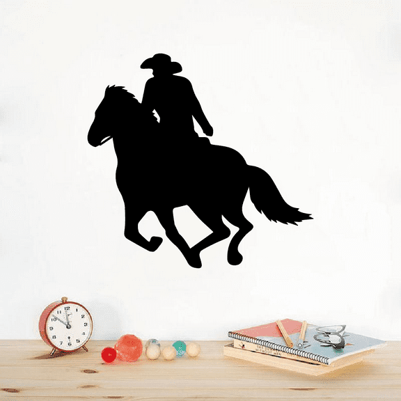 Cowboy Horseback Riding Silhouette Real Cowboy Thing Cowboy Activities Cowboy Attire Vinyl Wall Art Wall Sticker Decal Home Kids Room Study Room Boys Wall Décoration Design Wall Décor Size(30x22 inch)