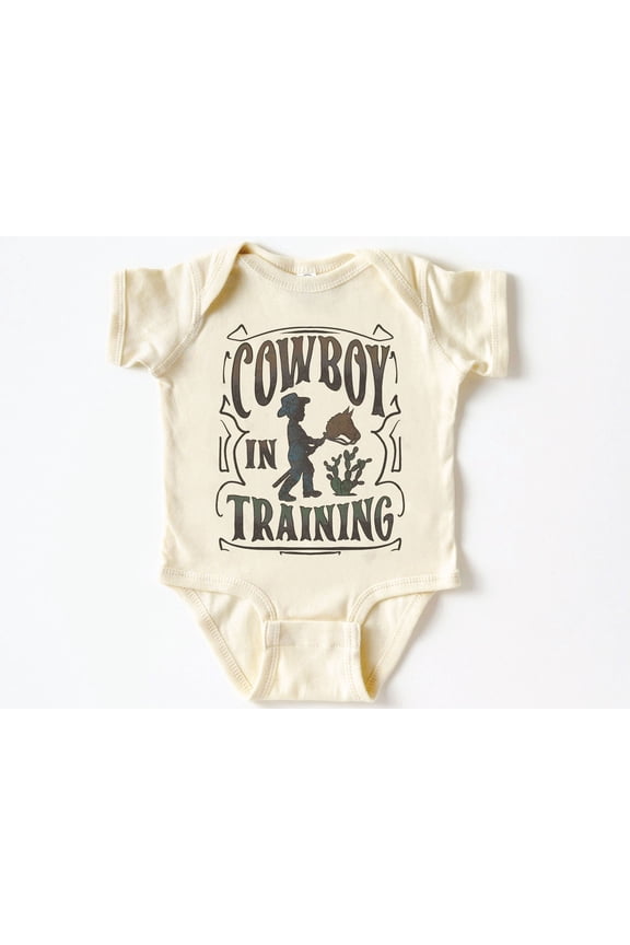 Cowboy In Training Baby Bodysuit ,Funny New Born New Parent Baby Onesie®, New Mom Gift, Baby Shower Gift , Short Sleeve Tee Bella