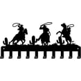 thumbnail image 1 of Cowboy Key Holder Riding Horse Metal Key Organizer Decorative 10 Hook Key Hanger Rack Wall Mounted Entryway Key Belt Umbrella Hooks Personalized Key Hanger for Front Door Key Hanging, 1 of 9