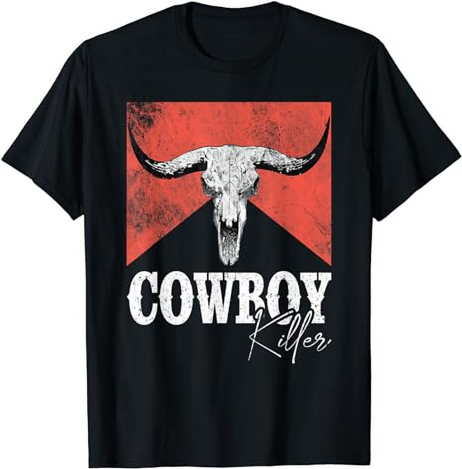 Cowboy Killers Bull Skull Howdy Punchy Western Country Music TShirt