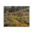 thumbnail image 1 of Cowboy Leading Cattle Meadow Animals & Insects Painting Gallery Wrapped Canvas Print Wall Art, 1 of 7