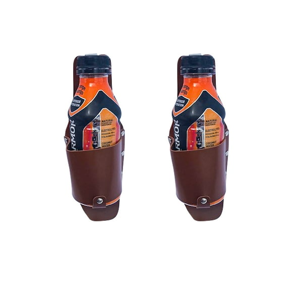 Cowboy Leather Like Belt Beer Holster by Trademark Innovations (Set of 2)