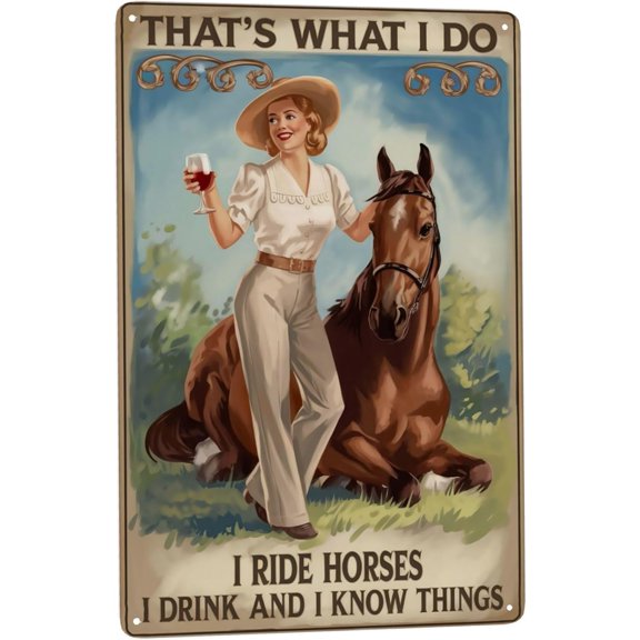 Cowboy Lifestyle Tin Sign 8X12IN Rustic Metal Wall Art for Stable, Saloon & Western Theme Room Decor