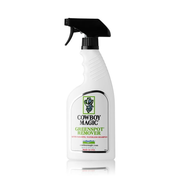 Cowboy Magic Greenspot Remover: 'A Shower in a Bottle' - Instant Dirt & Stain Dissolver for Horses, Livestock, and Pets (16 Oz) - Perfect for Show Rings, Cold Weather, and On-the-Go Cleanups!