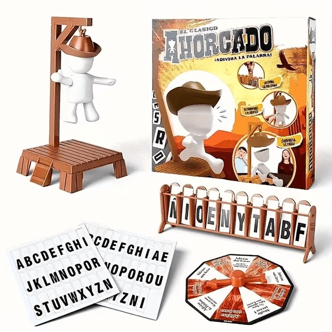 Cowboy Magnetic Hangman Board Game, Word Guessing Travel Game with Hank Doll