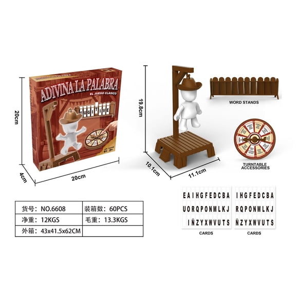 Cowboy Magnetic Hangman Board Games Mystery Guessing Word Before Hank Falls Hanging with Doll Travel Table Game