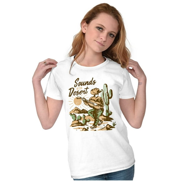 Cowboy Music Sounds of the Desert Womens Slim Fit Graphic Tee Brisco Brands L