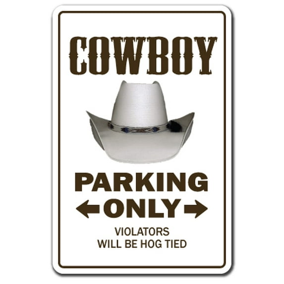 Cowboy Novelty Aluminum Sign | Indoor/Outdoor | Funny Home Décor for Garages, Living Rooms, Bedroom, Offices | SignMission Farm Western Gift Horses Gag Funny Rodeo Sign Wall Plaque