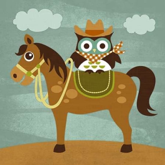 Cowboy Owl on Horse Canvas Art - Nancy Lee (24 x 24)