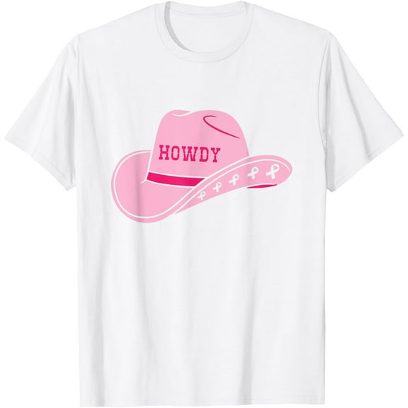 Cowboy Pink Hat Cowgirl Cancer Breast Awareness T-Shirt