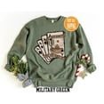 thumbnail image 1 of Cowboy Playing Card Sweatshirt: Western Graphic Sweat Sweatshirt All Size S-5XL, 1 of 5