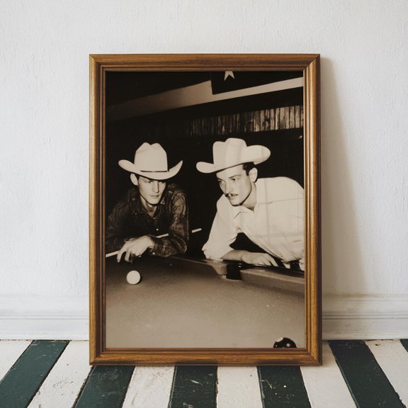 Cowboy Pool Billiards Wall Art Print