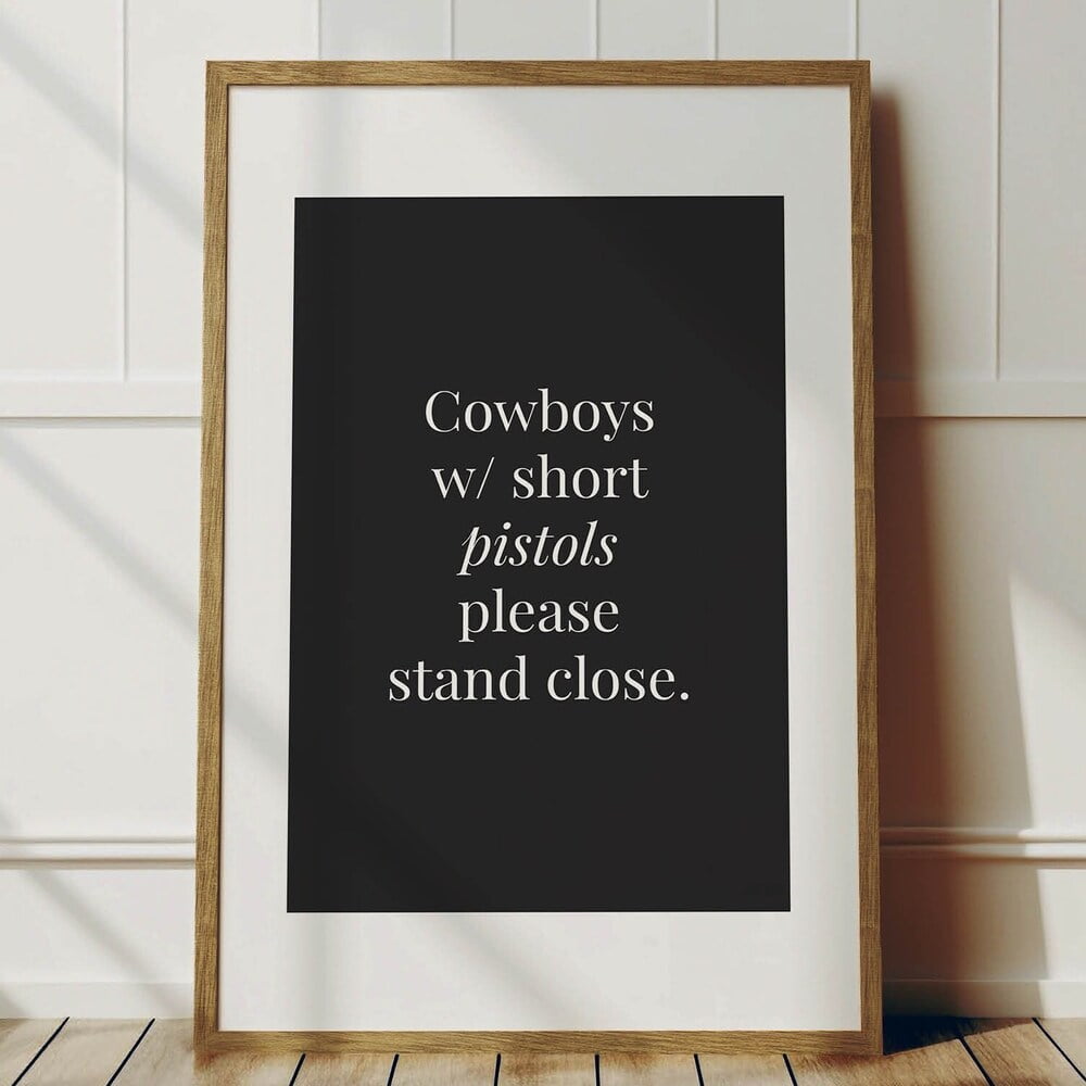Cowboy Quote Bathroom Art Print Funny Bathroom Wall Decor Digital ...