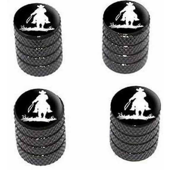 Cowboy Rancher Lasso Tire Rim Wheel Aluminum Valve Stem Caps, Multiple Colors