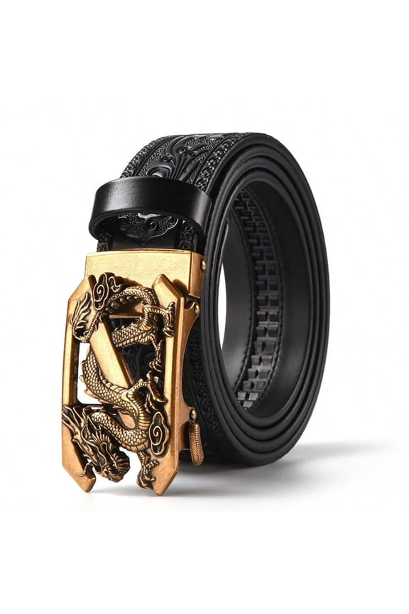 Cowboy Ratchet Belt Western Leather Belts for Men with Automatic Cowboy Buckle-No Box