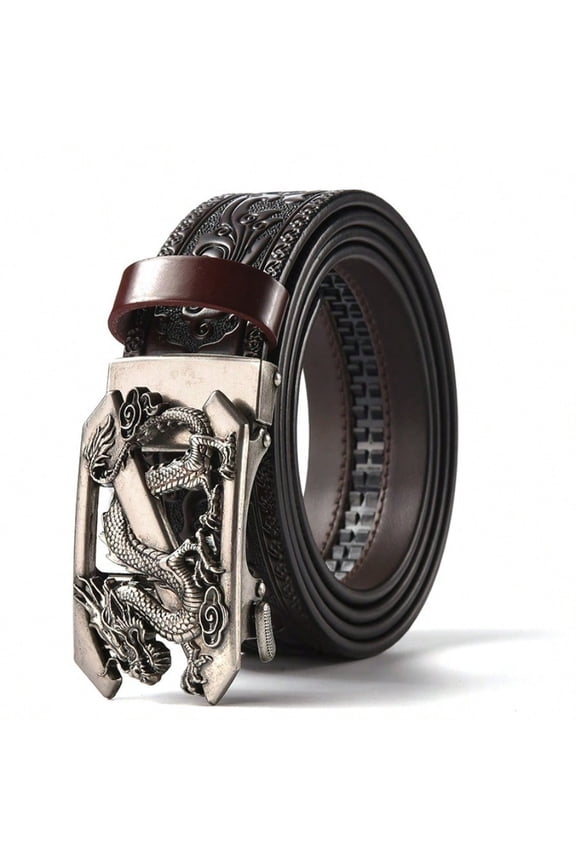 Cowboy Ratchet Belt Western Leather Belts for Men with Automatic Cowboy Buckle-No Box