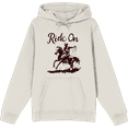 thumbnail image 1 of Cowboy "Ride On" Adult Sand Long Sleeve Hoodie-Medium, 1 of 3
