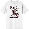 thumbnail image 1 of Cowboy "Ride On" Adult White Crew Neck Short Sleeve Tee-XS, 1 of 4