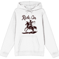 thumbnail image 1 of Cowboy "Ride On" Adult White Long Sleeve Hoodie-Medium, 1 of 6