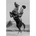 thumbnail image 1 of Cowboy Rides Rearing Horse & Waves his Hat Poster Print by unknown (18 x 24), 1 of 1