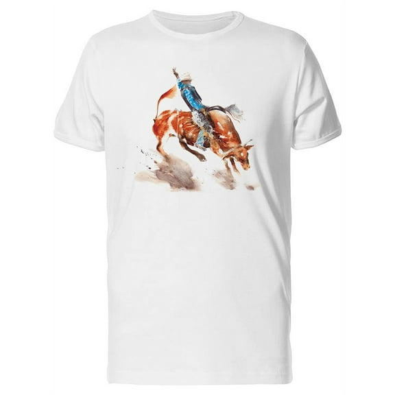 Cowboy Riding A Bull Rodeo T-Shirt Men -Image by Shutterstock, Male XX-Large