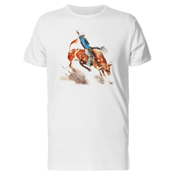 Cowboy Riding A Bull Rodeo T-Shirt Men -Image by Shutterstock, Male x-Large