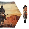thumbnail image 1 of Cowboy Riding Horse Compact Sun Umbrella Windproof Travel Umbrellas for Rain Strong Portable UV Protection, 1 of 8