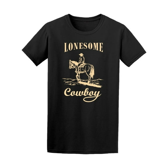 Cowboy Riding Horse On Sign T-Shirt Men -Image by Shutterstock, Male XX-Large