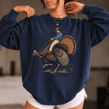 Cowboy Riding Turkey Cowboy Riding Turkey Sweatshirt, Vintage Thanksgiving Graphic - Walmart.com