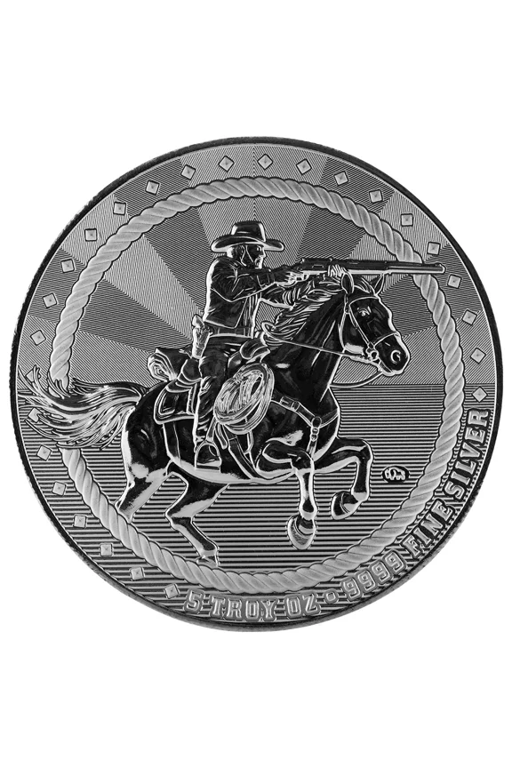 Cowboy Rifleman 5 Troy oz .9999 Fine Silver Bullion Round