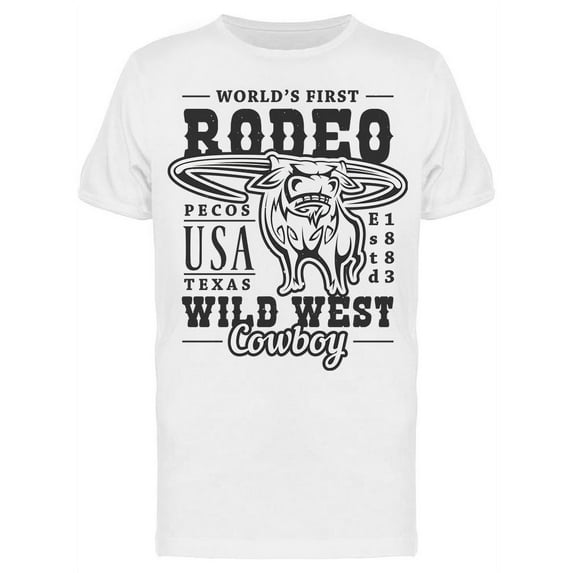 Cowboy Rodeo Longhorn Bull T-Shirt Men -Image by Shutterstock, Male Small